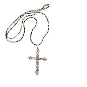 Silver Tone Cross Pendant Necklace